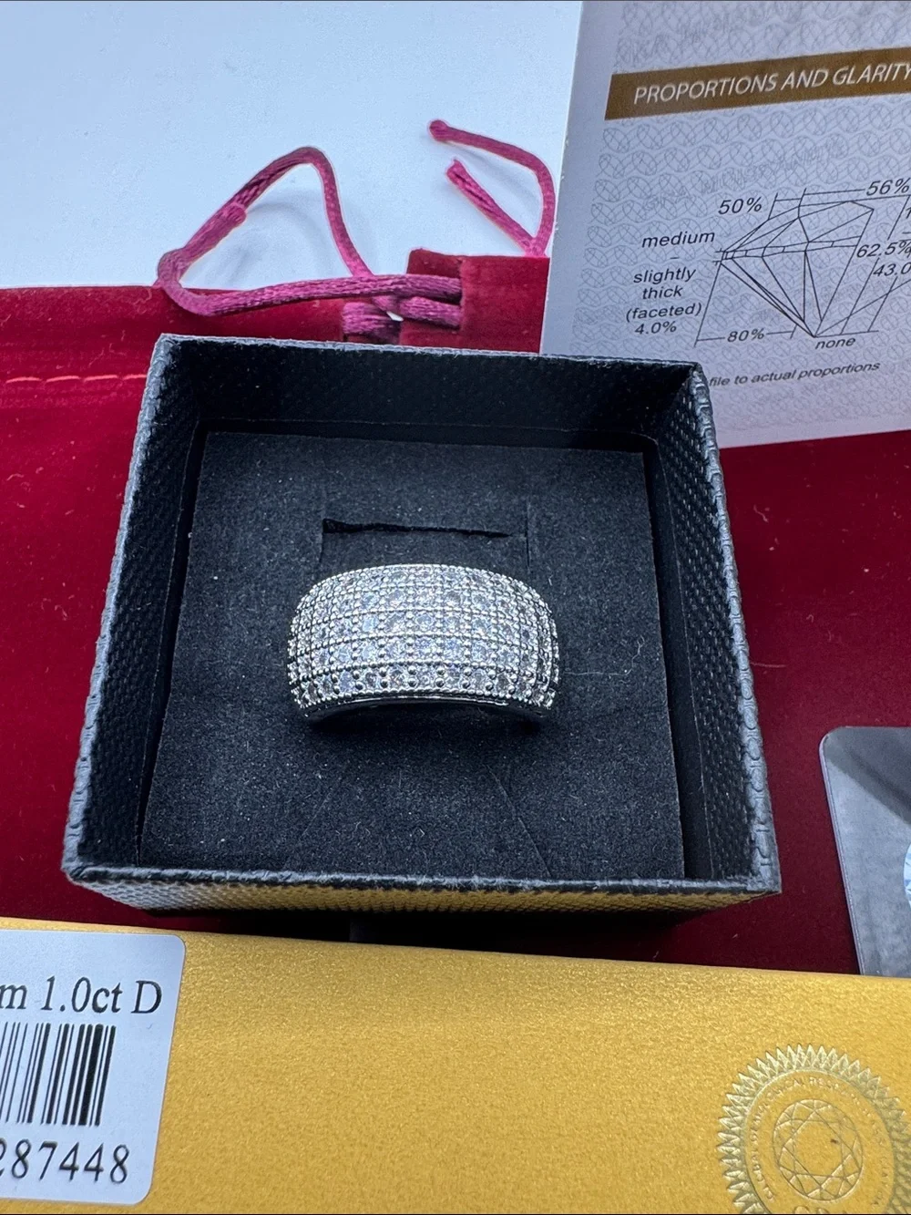 Men's Pave Band Ring in Silver with Moissanite Accent